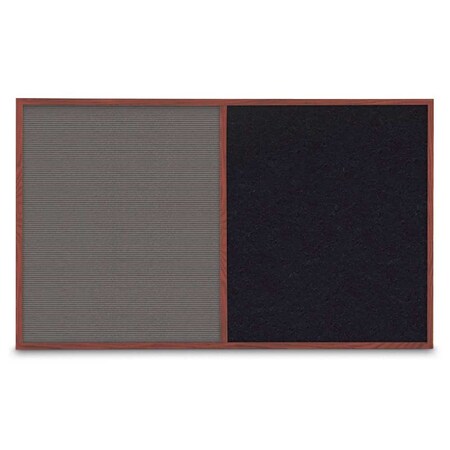 United Visual Products Enclosed Corkboard, 3 Door, 96"x48", 4" Fra UV3406-SATIN-COBACC